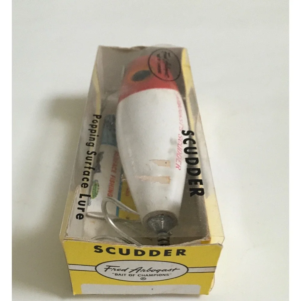 Rare Vintage Fred Arbogast 2400 Salt Water Scudder Popping Surface Wood Lure NEW